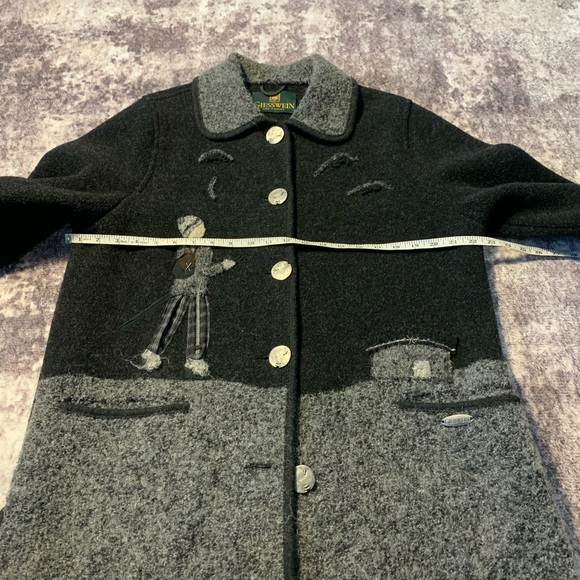 Vintage GIESSWEIN Jacket Austrian Gray Wool Appliqué Traveler Boy Size 6 Medium - Picture 5 of 14